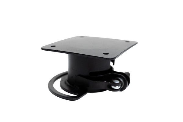 Swing arm collar with black mounting plate and looped clamp