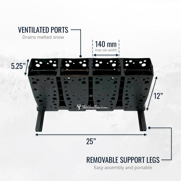Telluride Ski Storage Rack | Holds 4 Pairs of Skis
