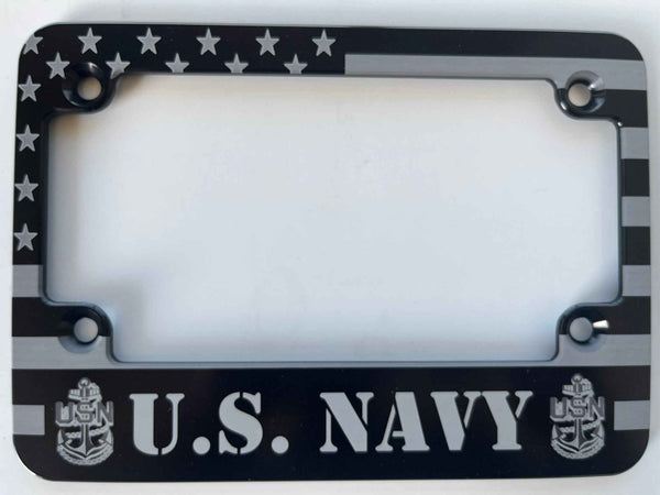 US Navy American Flag Billet Aluminum Motorcycle Frame
