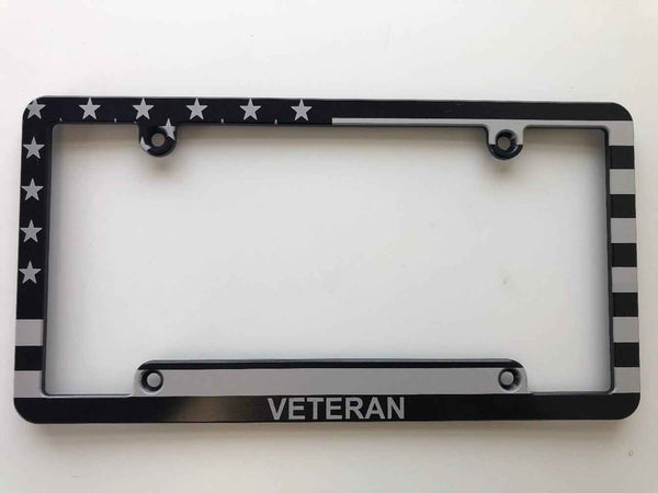 Veteran American Flag Billet License Plate Frame