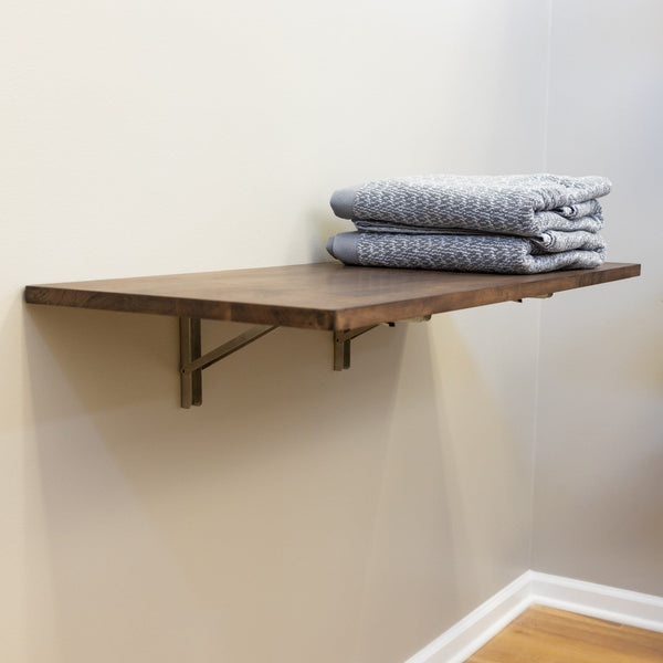 Wakefield Foldable Workbench | Dark Wood Tabletop with Stainless Hardware | Heavy-Duty Table