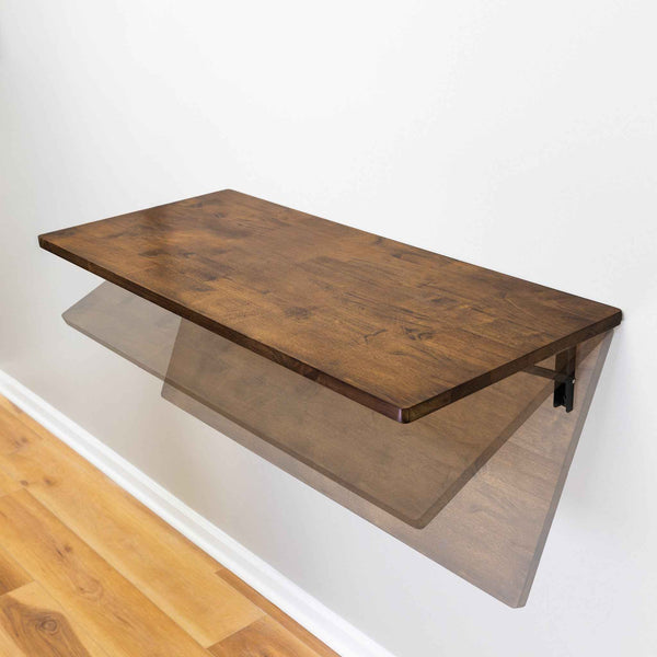 Wakefield Foldable Workbench | Dark Wood Tabletop with Black Brackets | Heavy-Duty Table