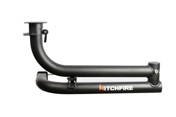 Black Hitchfire swing arm hitch assembly with mounting bracket